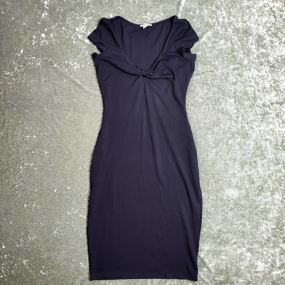 Unique Vintage Black Bow Tie Bodycon Midi dress